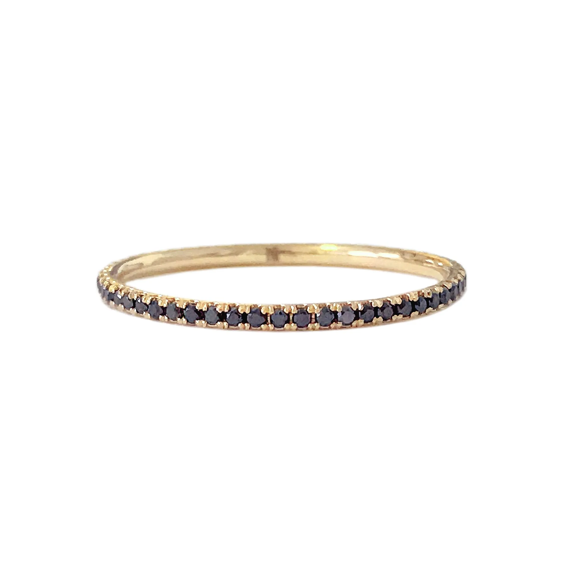14K Gold Micro Pavé Black Diamond Full Eternity Band