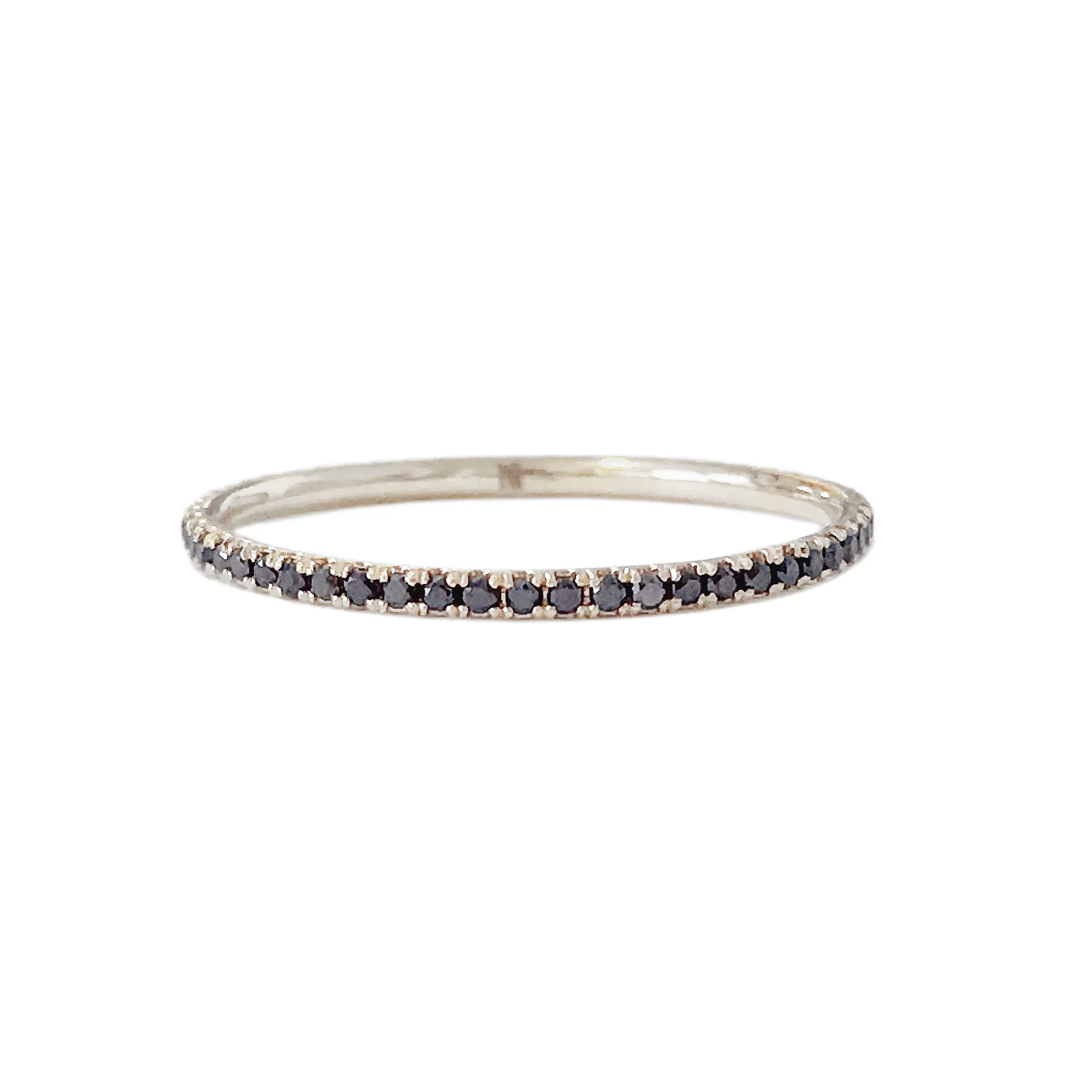14K Gold Micro Pavé Black Diamond Full Eternity Band