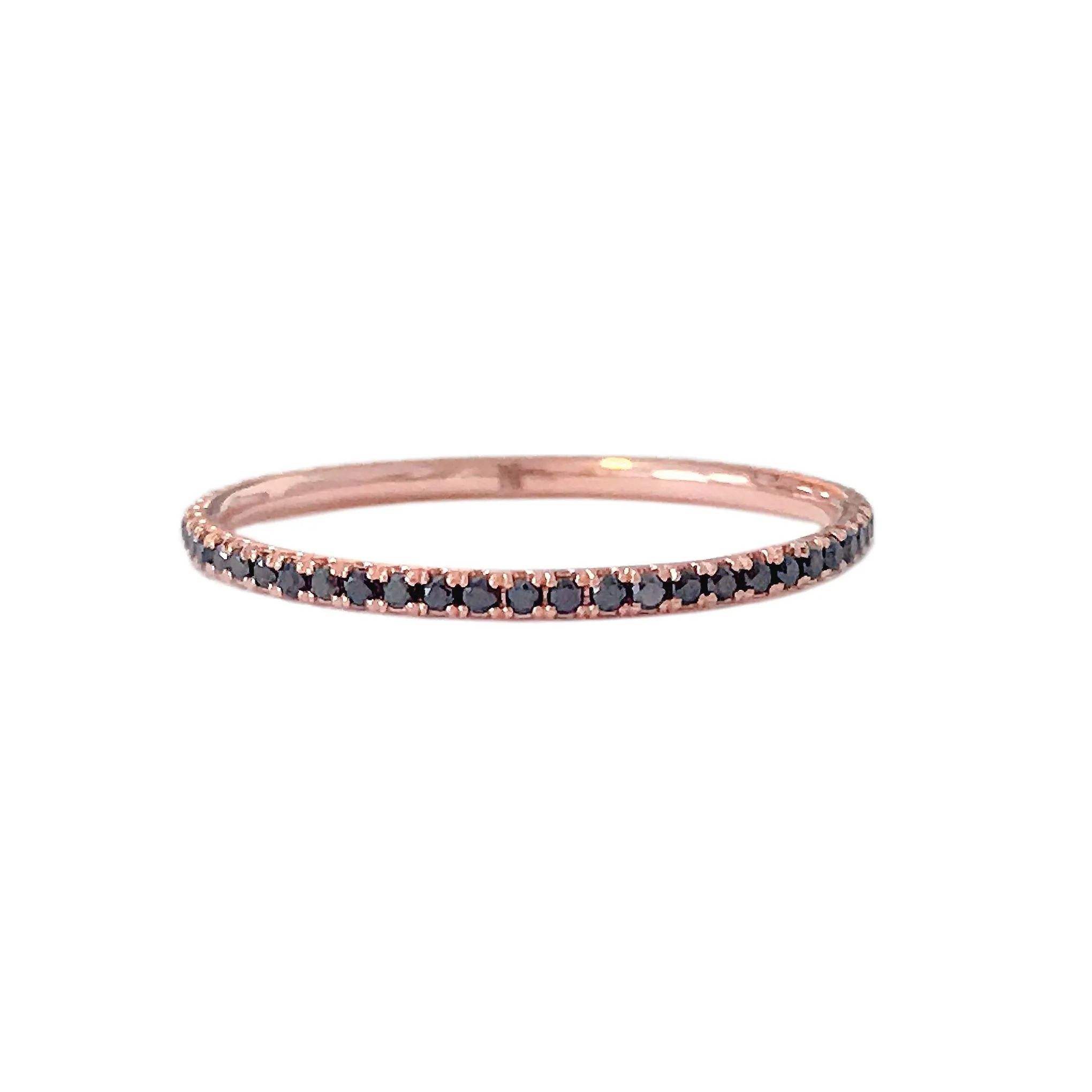 14K Gold Micro Pavé Black Diamond Full Eternity Band