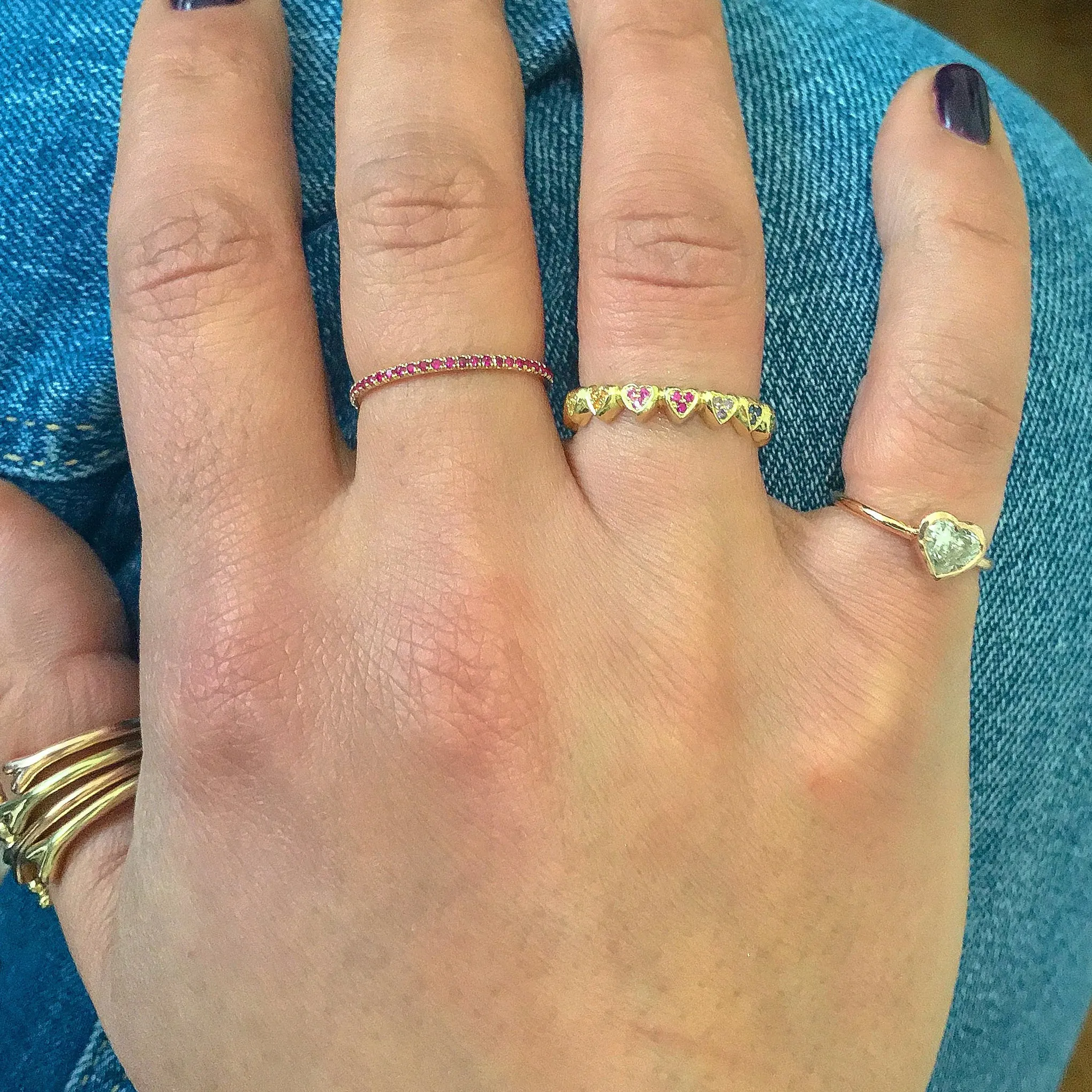 14K Gold Micro Pavé Ruby Gemstone Full Eternity Band