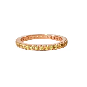 14K Gold Pavé Yellow Sapphire Full Eternity Band