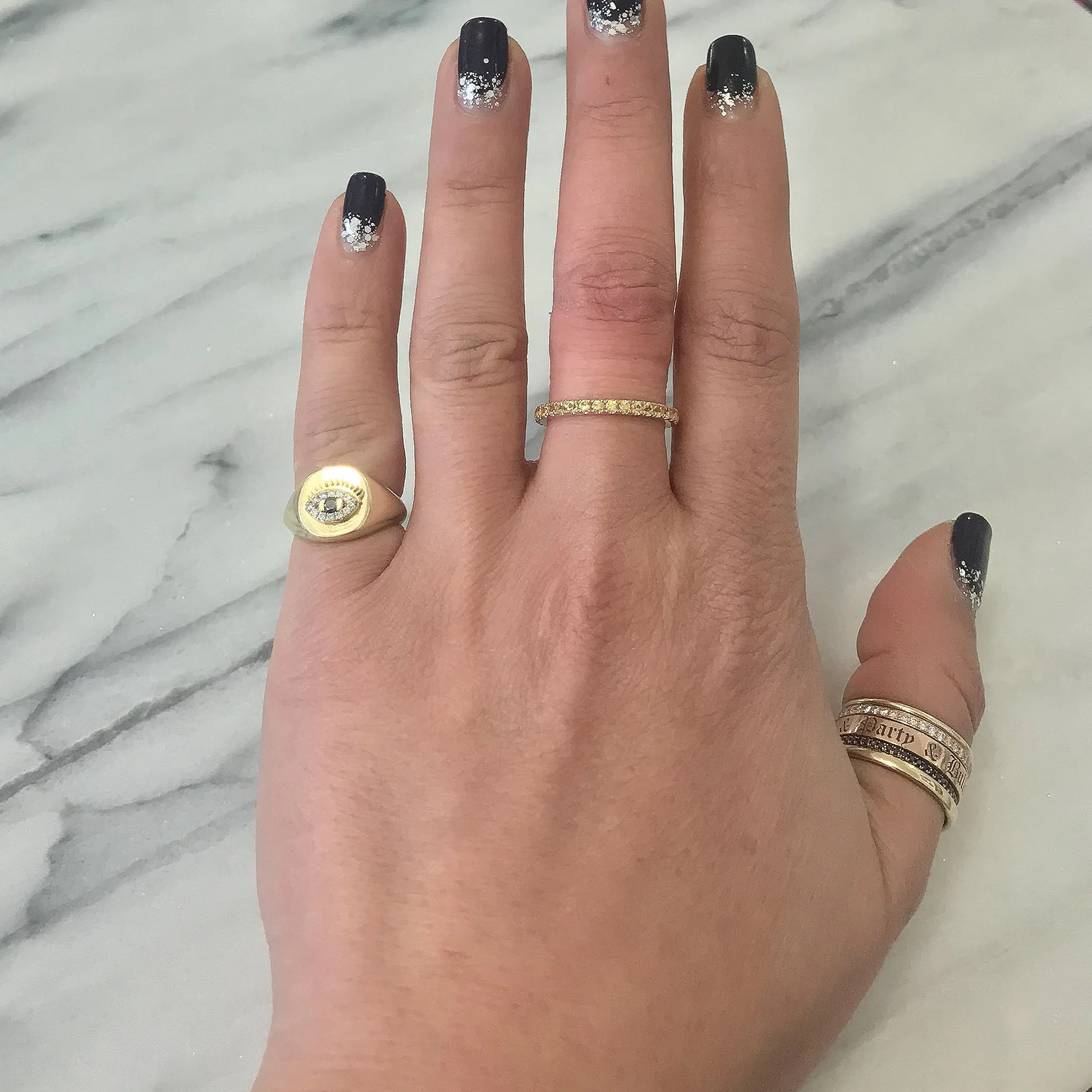 14K Gold Pavé Yellow Sapphire Full Eternity Band