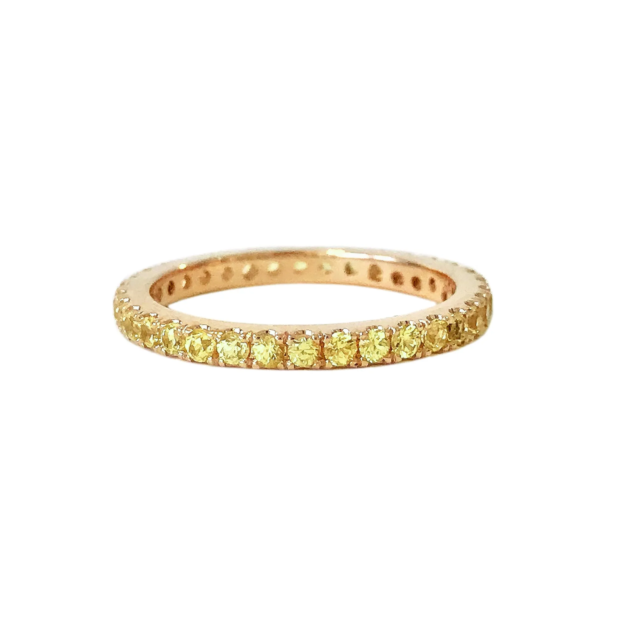 14K Gold Pavé Yellow Sapphire Full Eternity Band