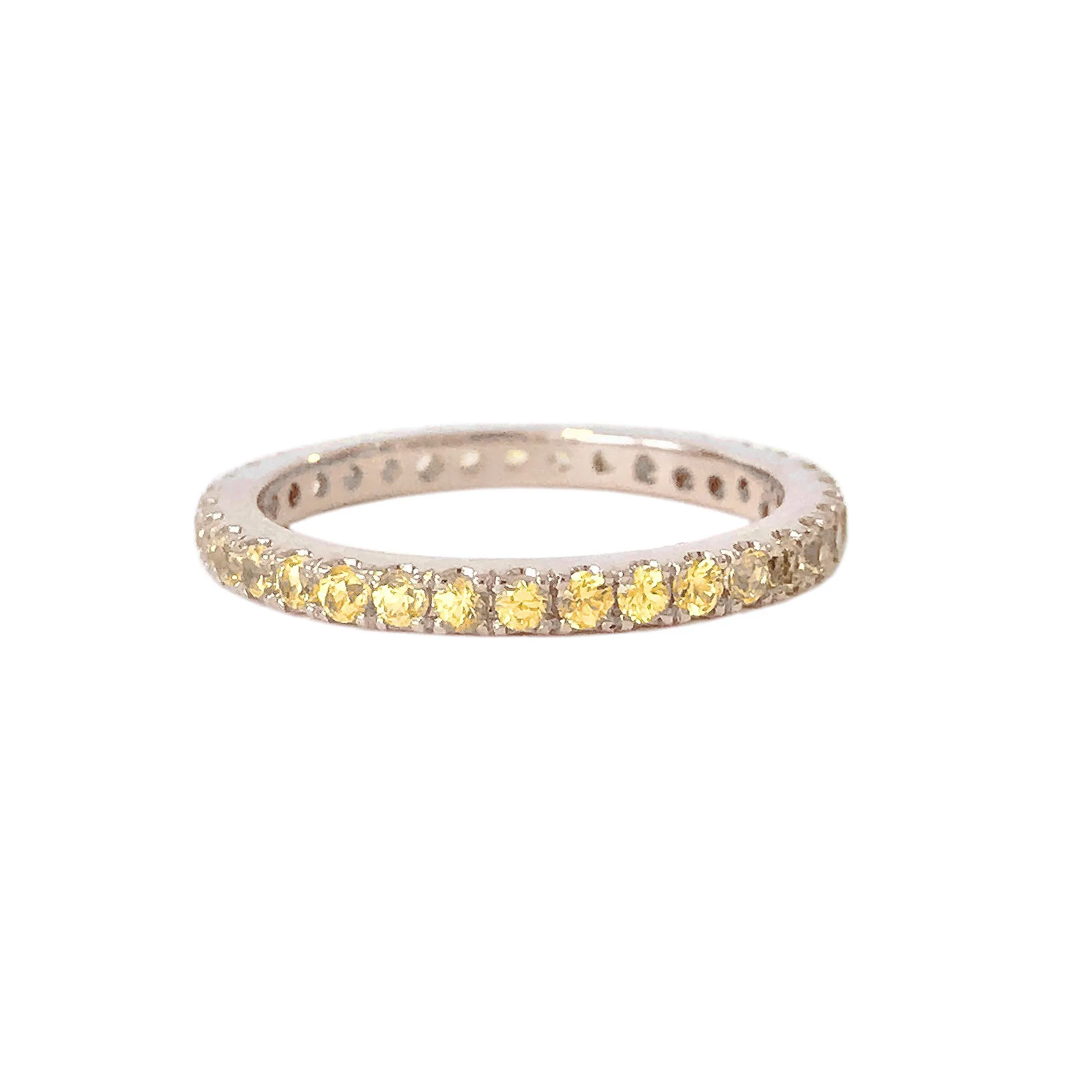 14K Gold Pavé Yellow Sapphire Full Eternity Band