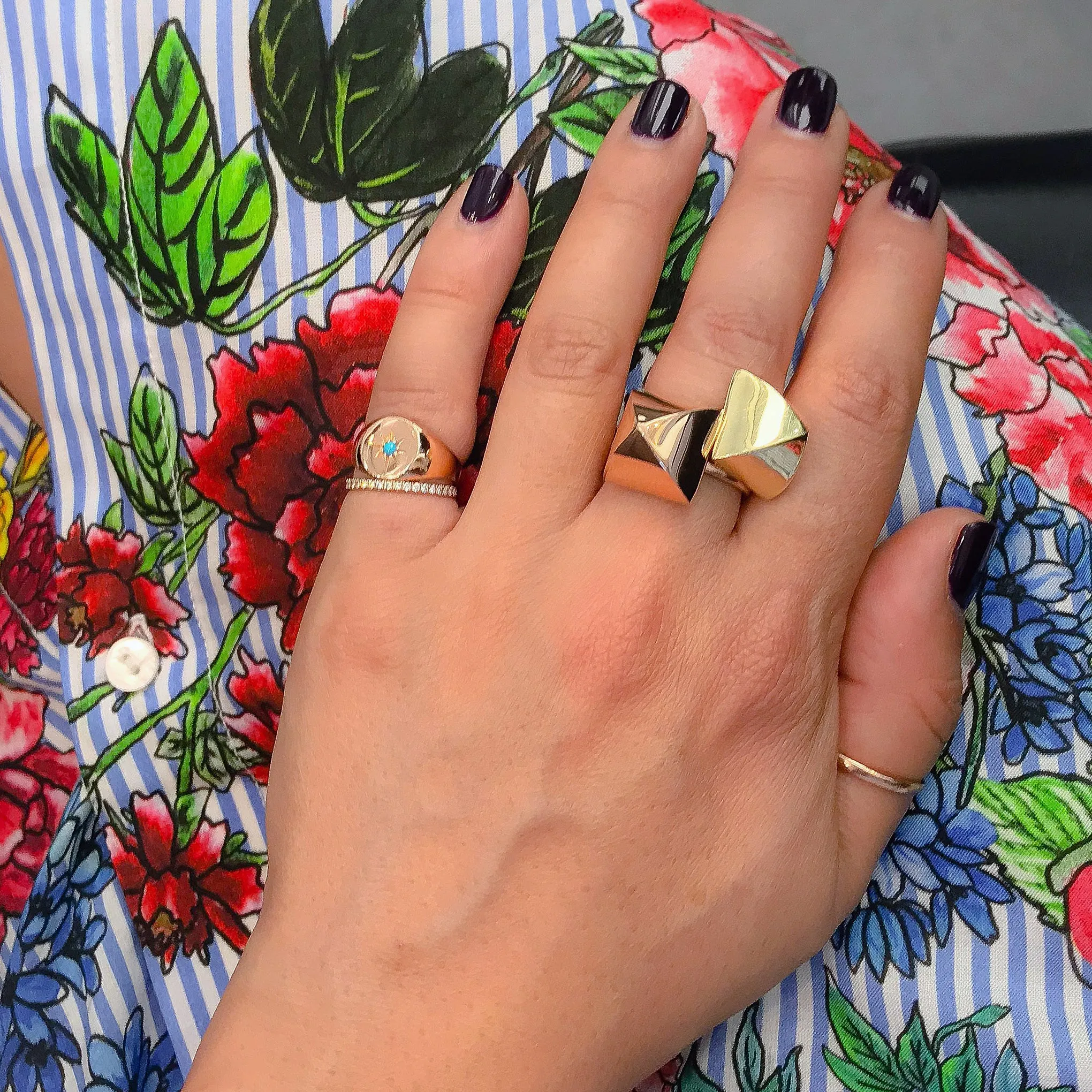 14K Gold Spike Ring