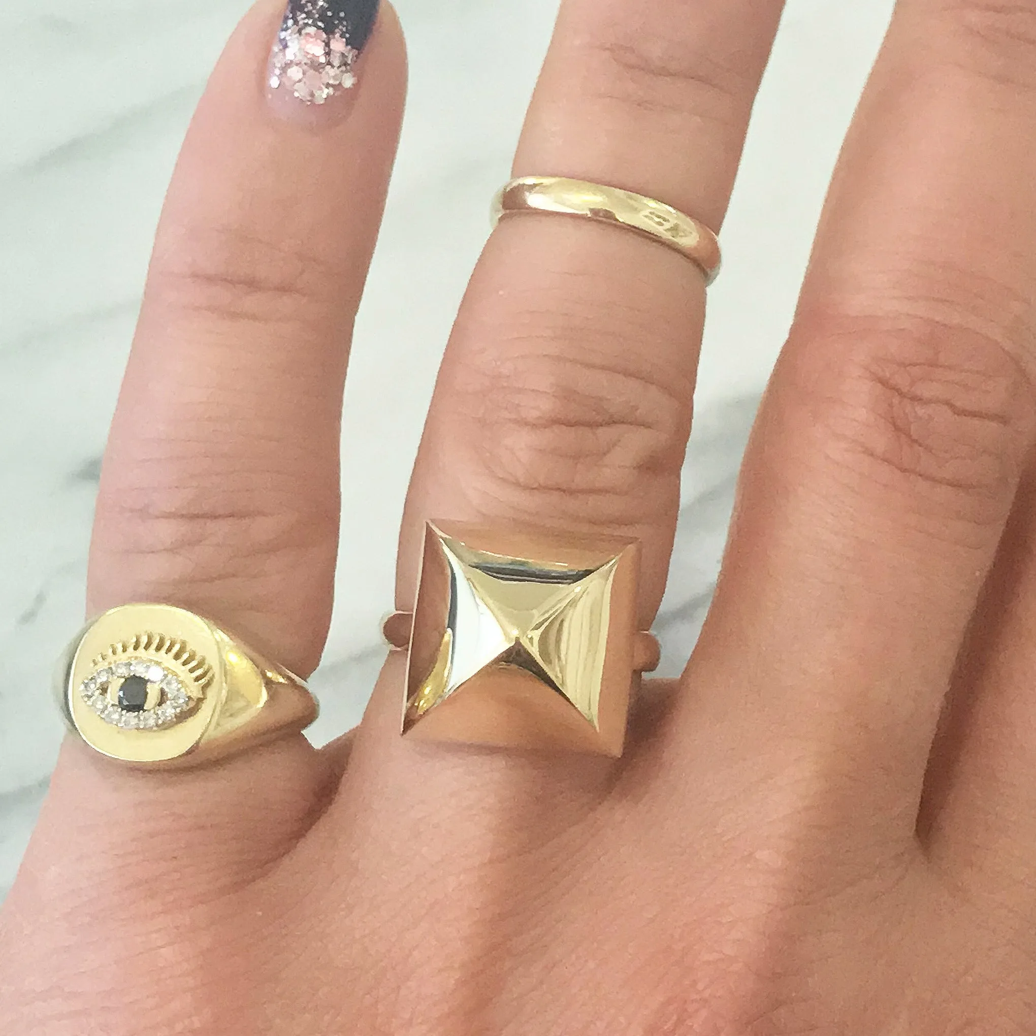 14K Gold Spike Ring