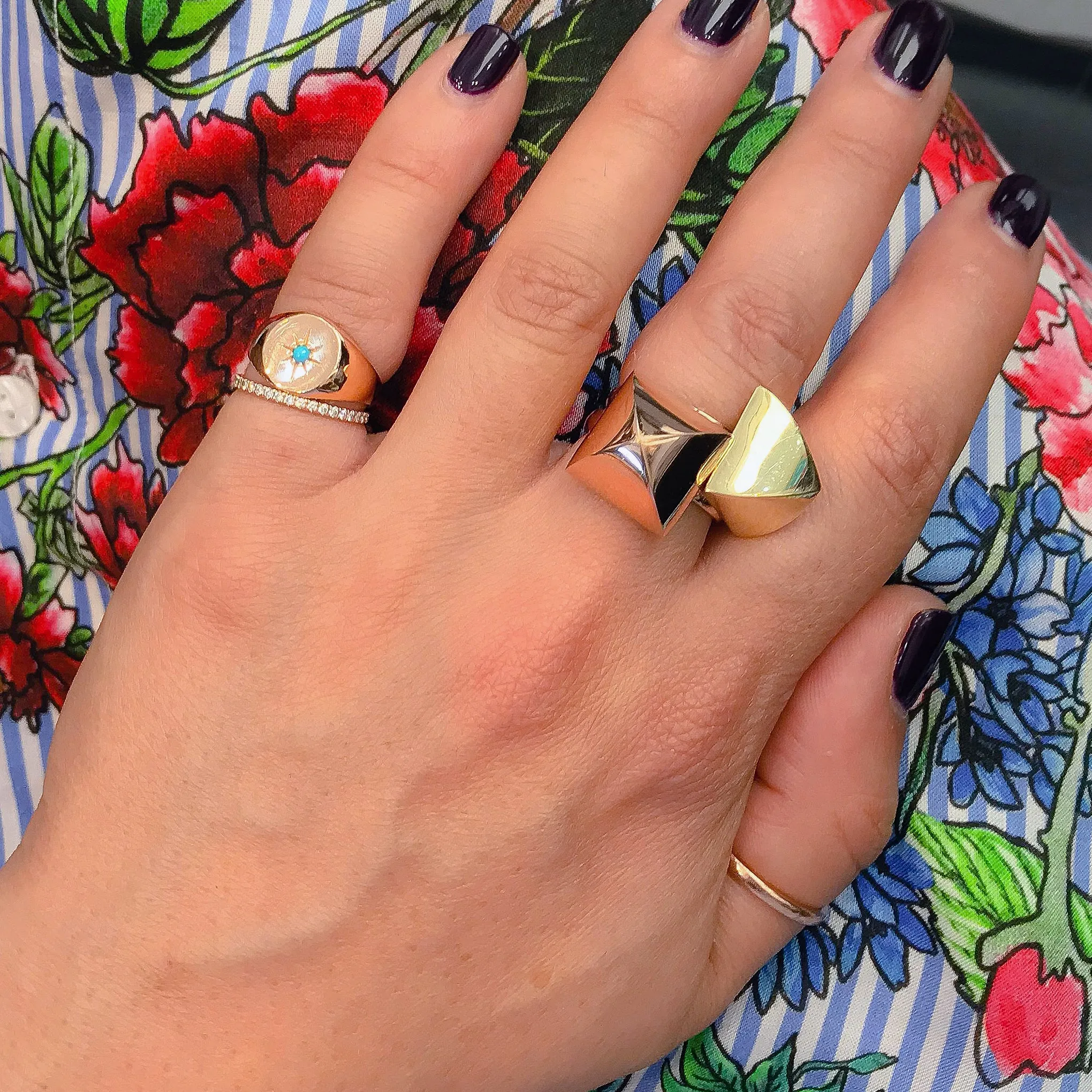 14K Gold Spike Ring