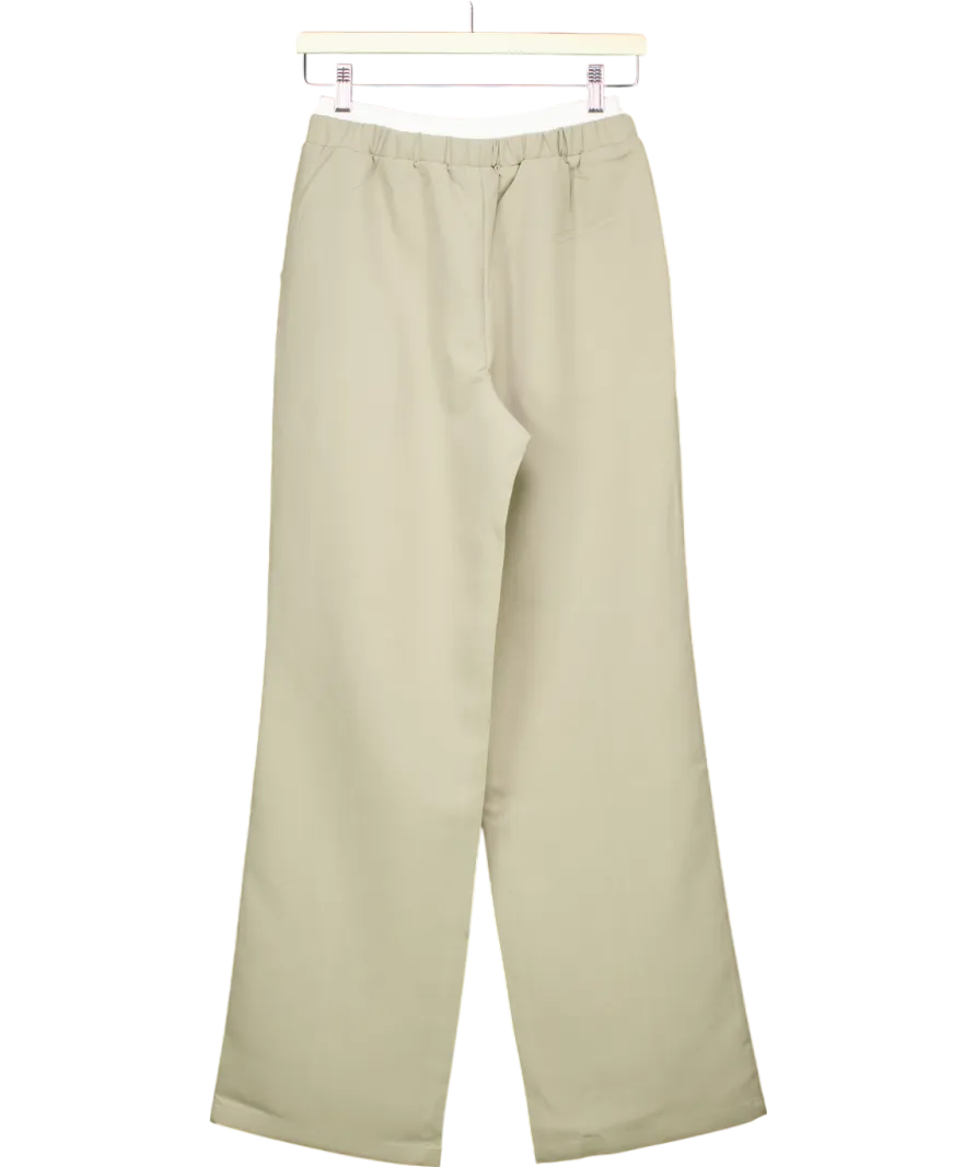 4th & Reckless Green Olive Contrast Waistband Straight Leg Trouser- Bianca UK 6