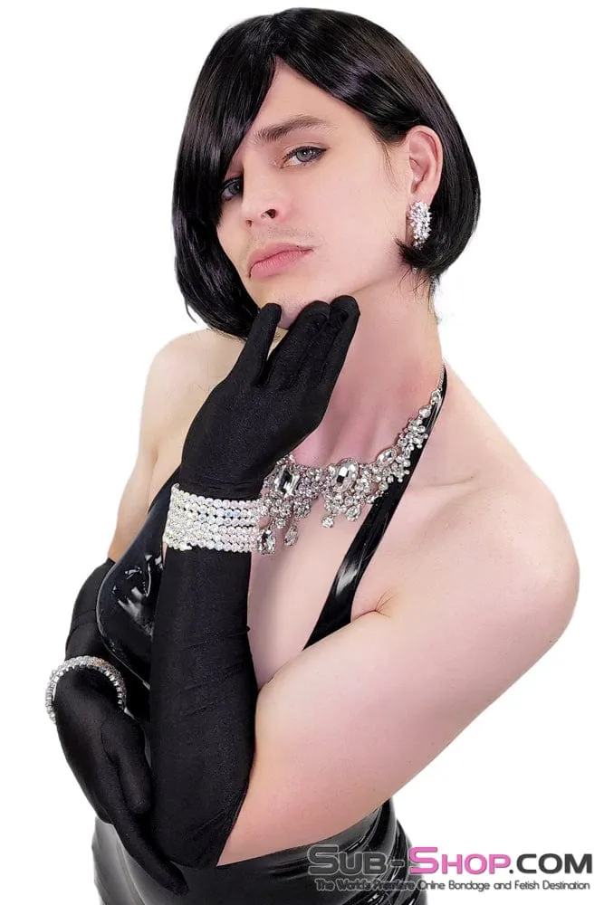 9962AE-SIS      Pretty Sissy Liza 10" Short Bobbed Black Wig