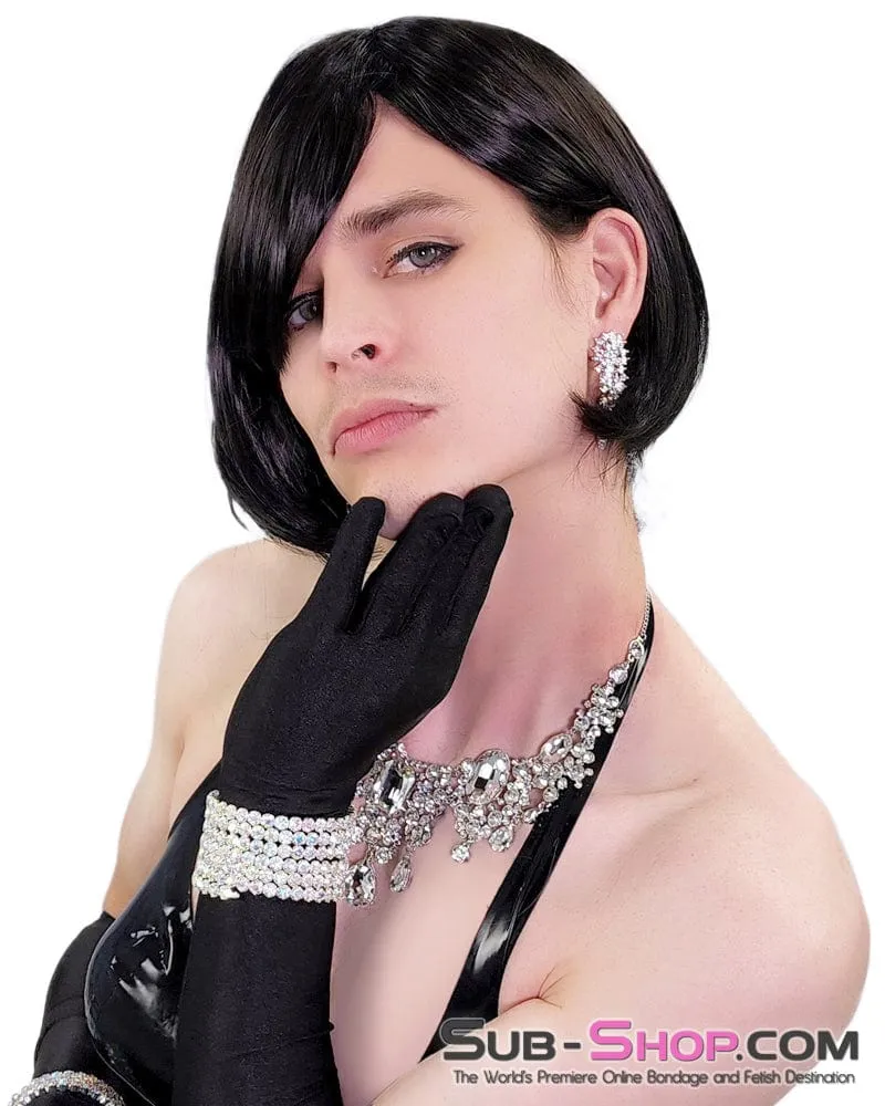 9962AE-SIS      Pretty Sissy Liza 10" Short Bobbed Black Wig