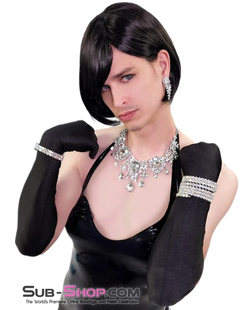 9962AE-SIS      Pretty Sissy Liza 10" Short Bobbed Black Wig