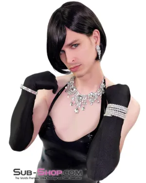 9962AE-SIS      Pretty Sissy Liza 10" Short Bobbed Black Wig