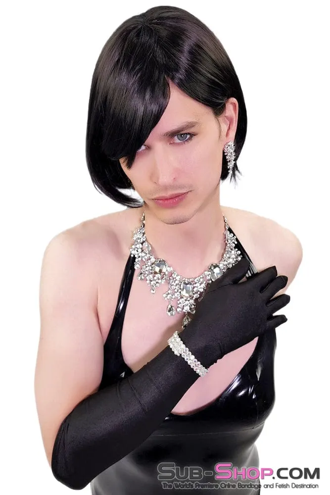 9962AE-SIS      Pretty Sissy Liza 10" Short Bobbed Black Wig