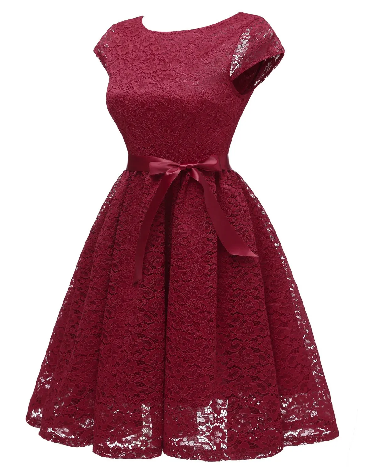 A-line Lace Short Bridesmaid Dresses with Sleeves