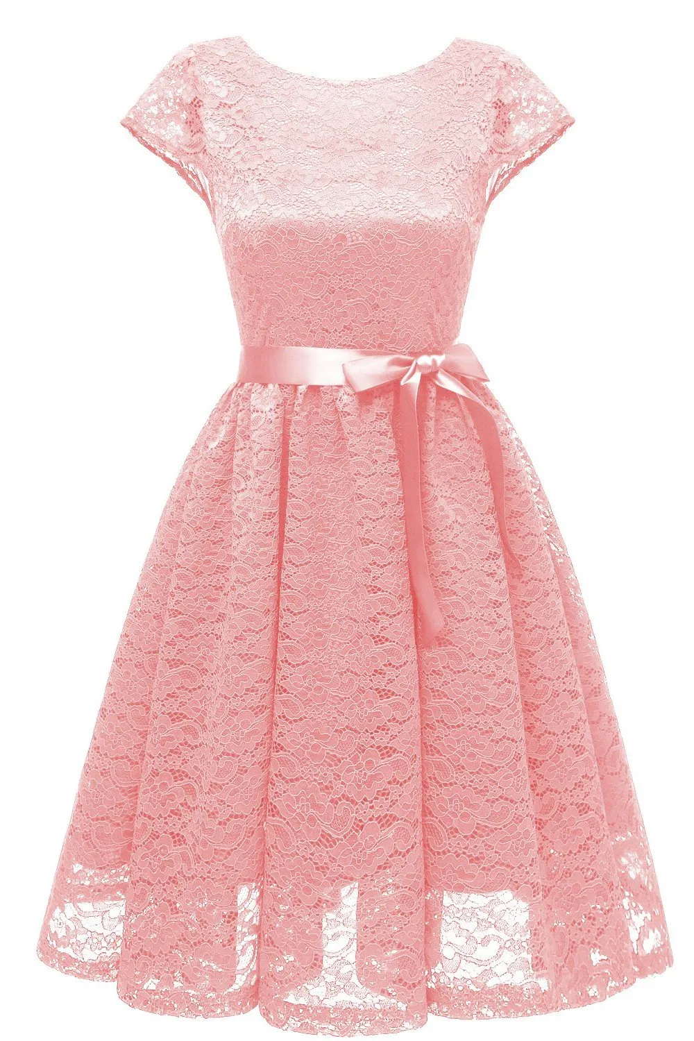 A-line Lace Short Bridesmaid Dresses with Sleeves
