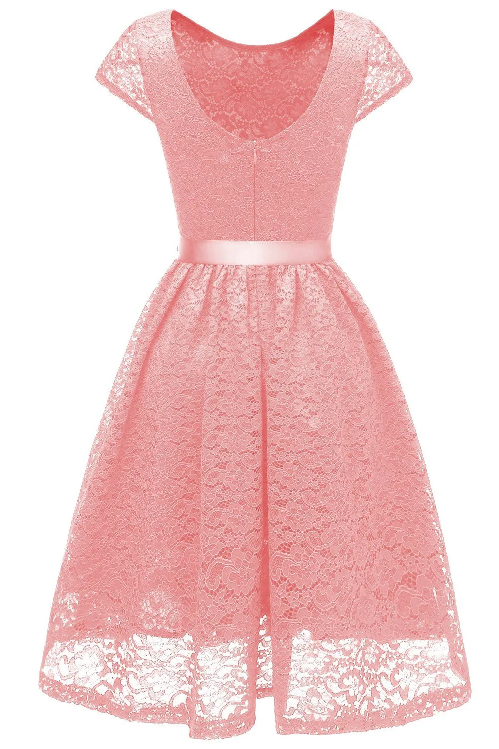 A-line Lace Short Bridesmaid Dresses with Sleeves
