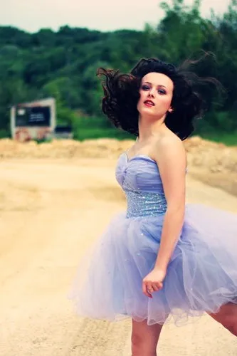 A-line Sweetheart Knee Length Tulle Rhinestone Prom Dress