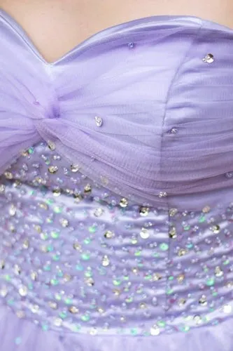 A-line Sweetheart Knee Length Tulle Rhinestone Prom Dress