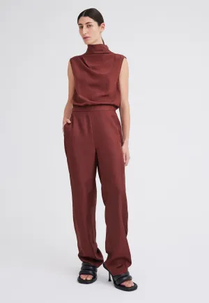 Adara Silk Pant - Burbank Red