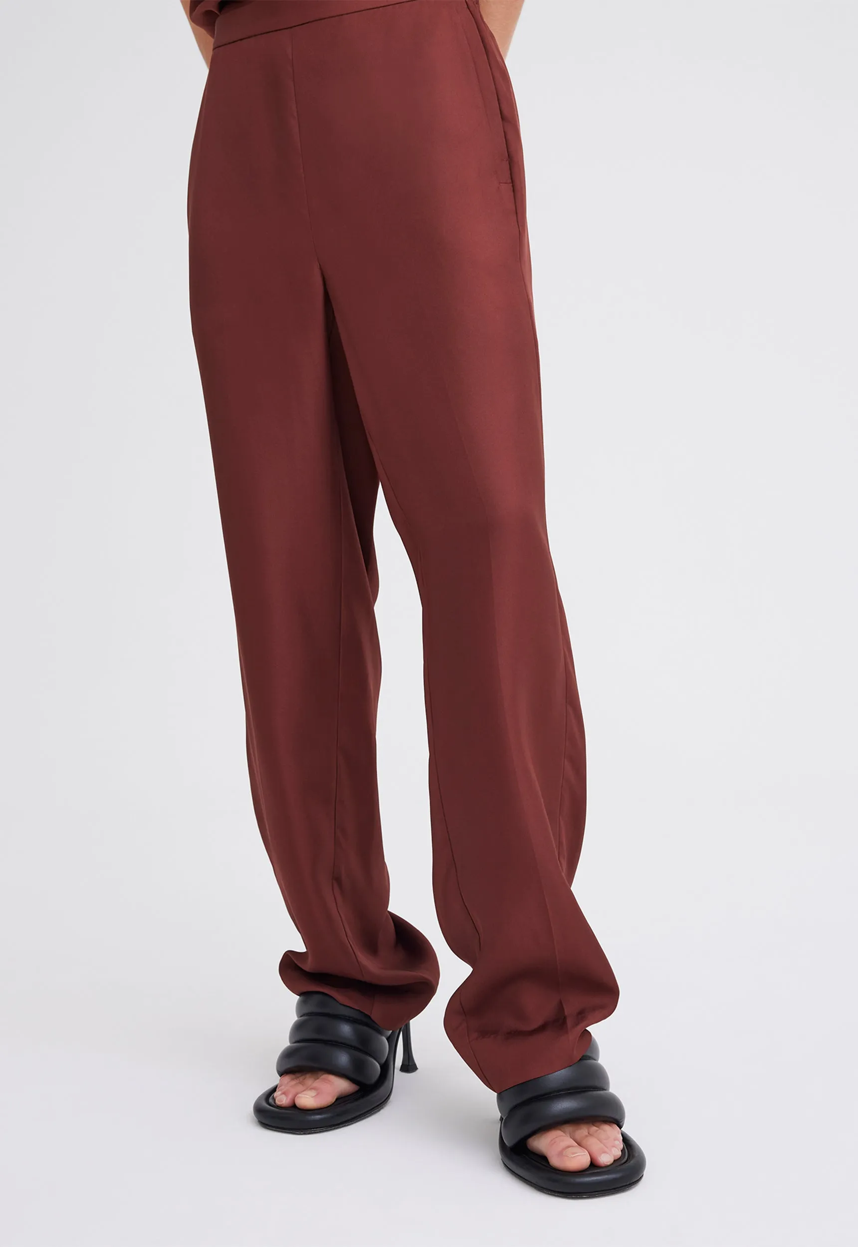 Adara Silk Pant - Burbank Red