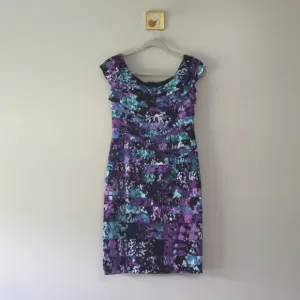 Adrianna Papell Floral Dress 8 Multicolor Tiered Office Wedding Guest Career