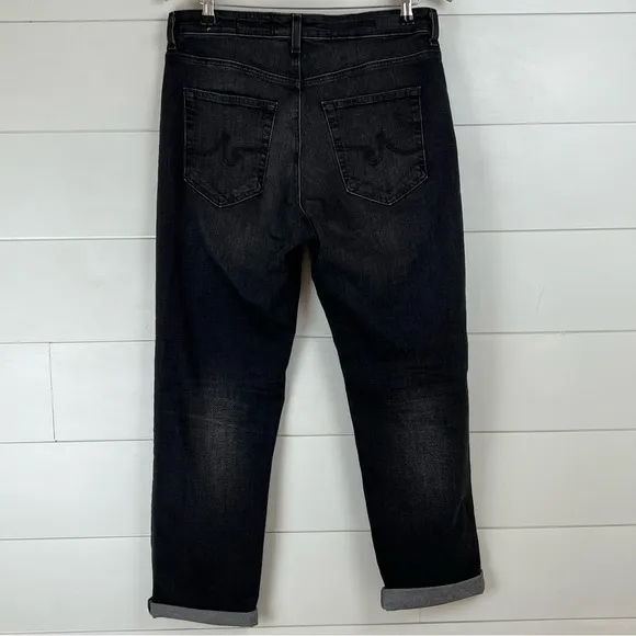 AG Saige High-Rise Ankle Straight Jeans Black Wash 6 Years‎ Catalyst 31