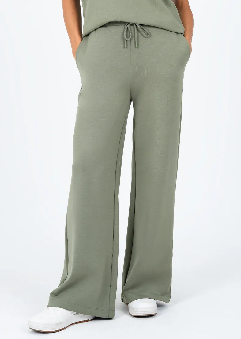 All-Around Lounge Wide Leg Trouser Khaki FINAL SALE