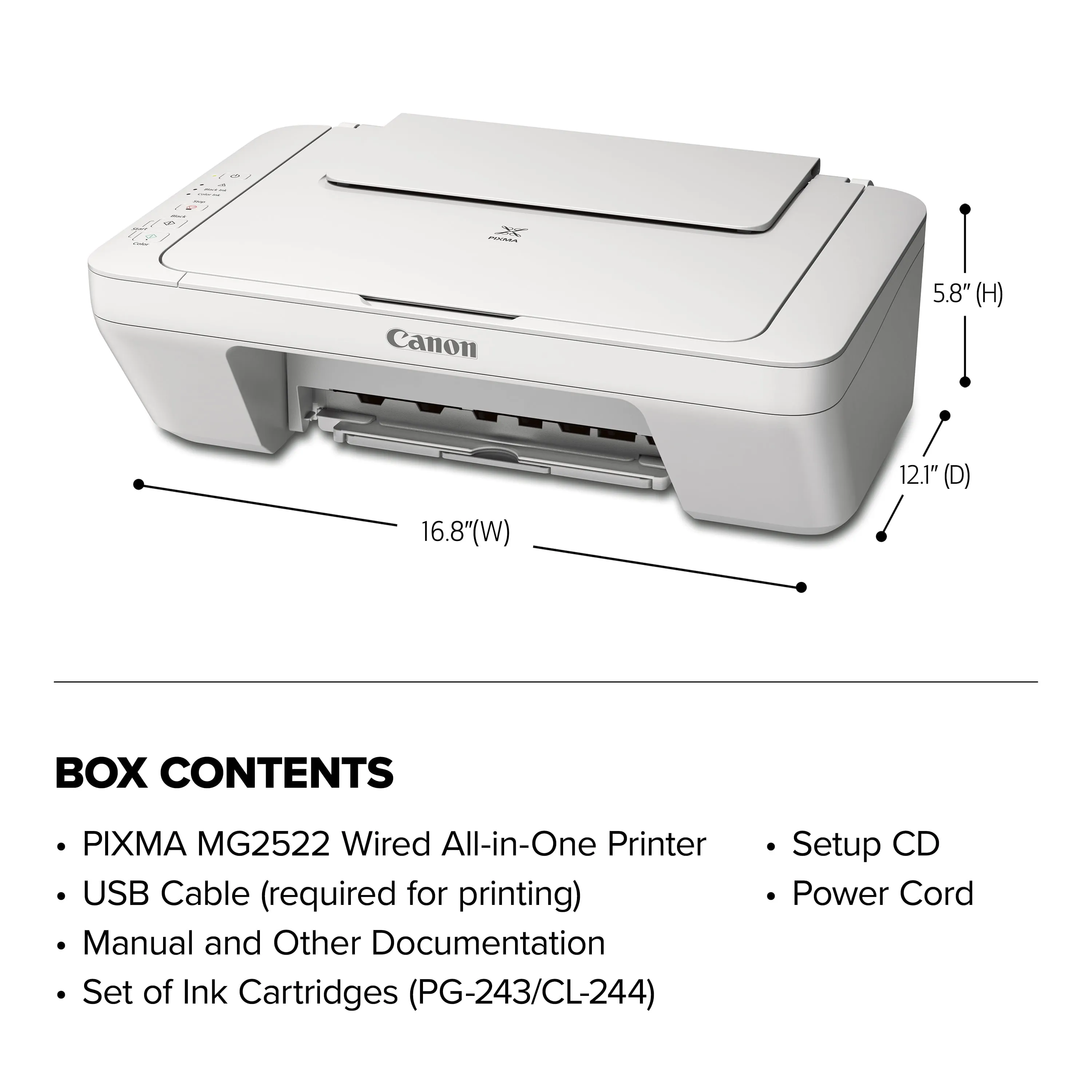 All-in-One Inkjet Wired Scanner Printer with Ink included