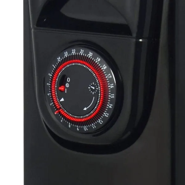 ALVA 11 Fins 2500W Oil Filled Heater Timer Function Glossy Black AOH202-11