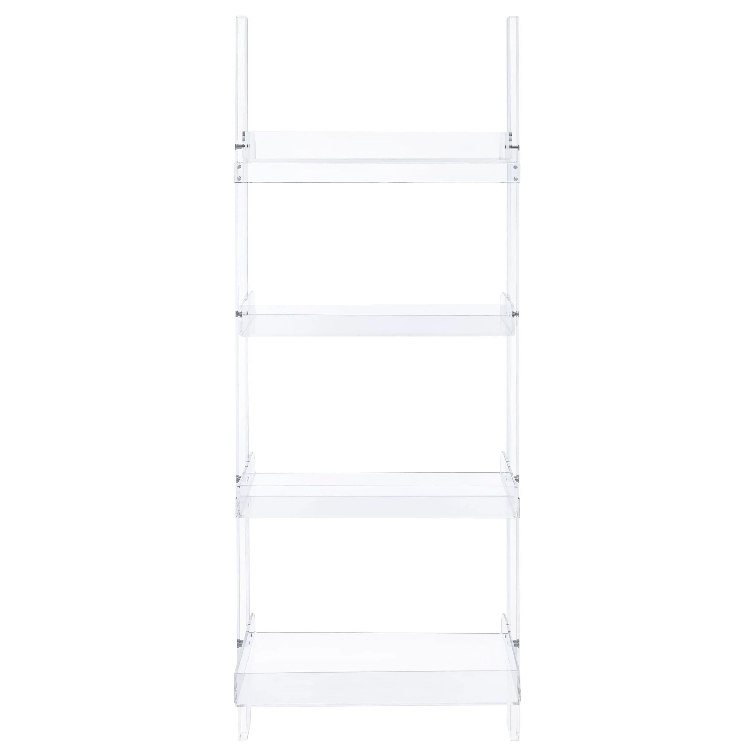 Amaturo 72-inch 4-shelf Acrylic Ladder Bookshelf Clear