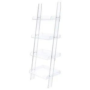 Amaturo 72-inch 4-shelf Acrylic Ladder Bookshelf Clear