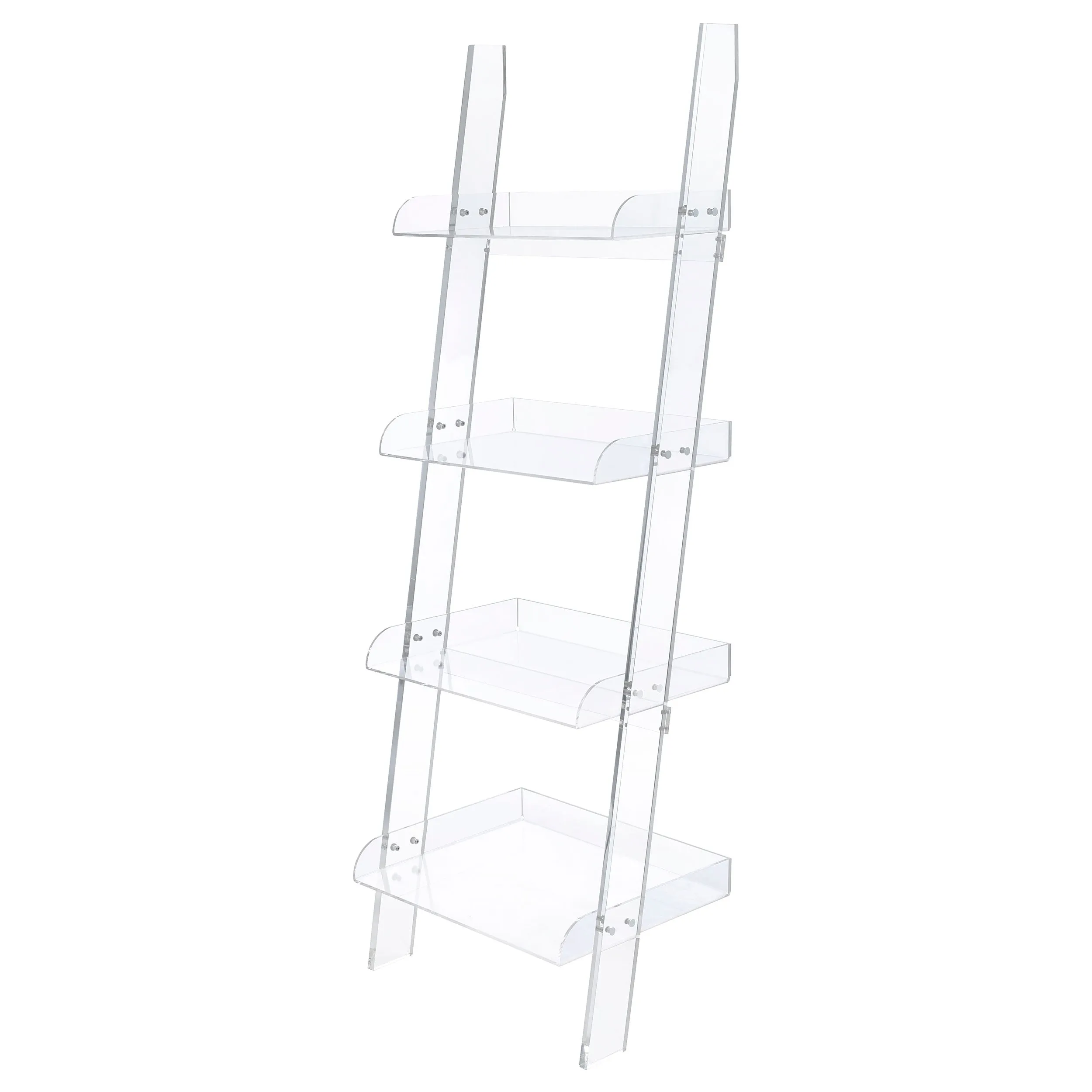 Amaturo 72-inch 4-shelf Acrylic Ladder Bookshelf Clear