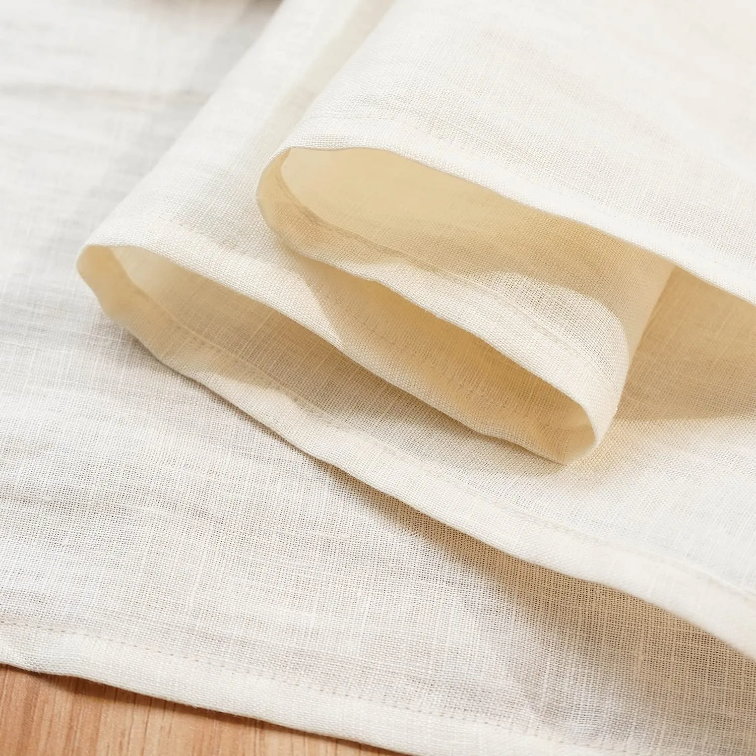 Amazhiyu 100% Linen Placemats Rustic Fabric Place Mats for Dinner Table