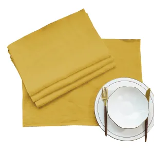 Amazhiyu 100% Linen Placemats Rustic Fabric Place Mats for Dinner Table