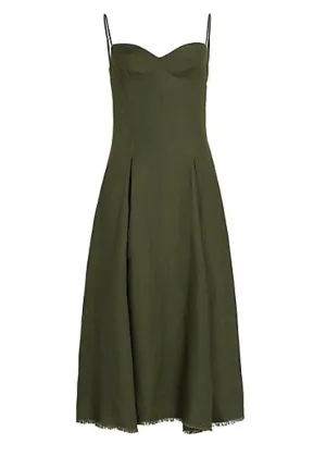 Analise Sleeveless Bustier Midi Dress (Army)