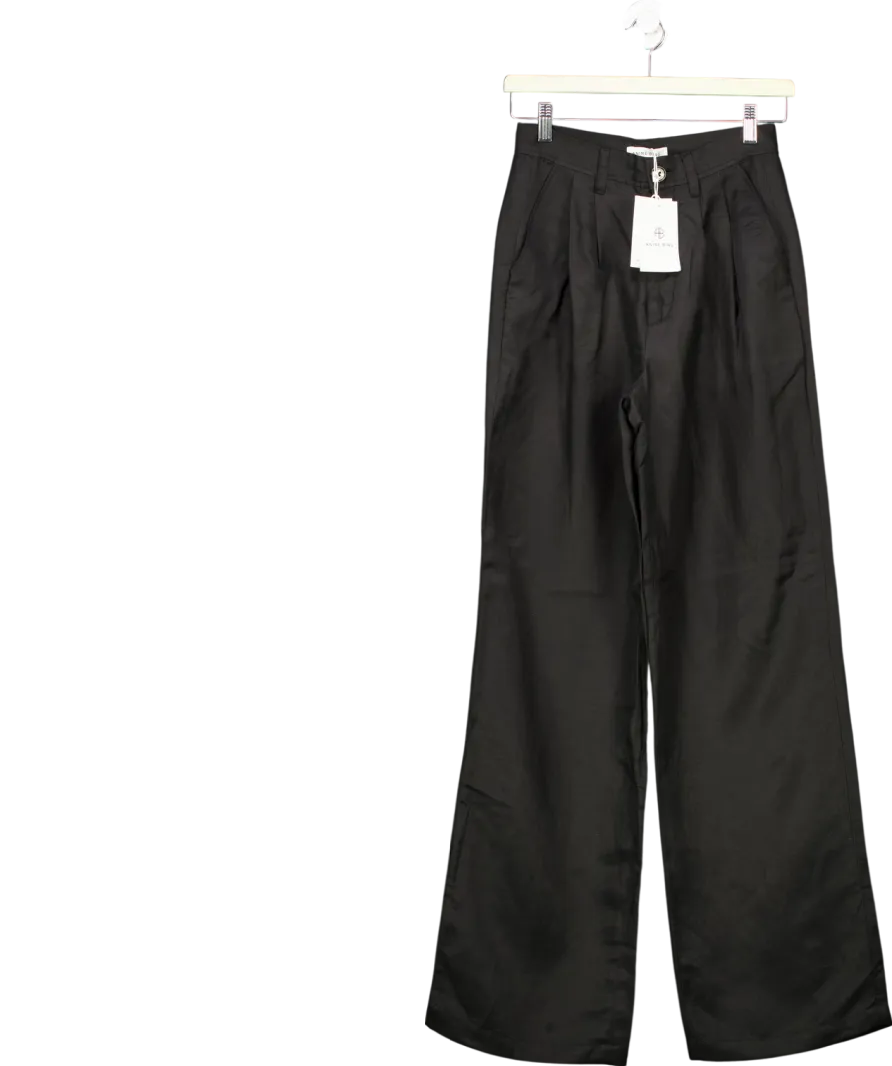 Anine Bing Women's Carrie Wide Leg Trousers Black W32