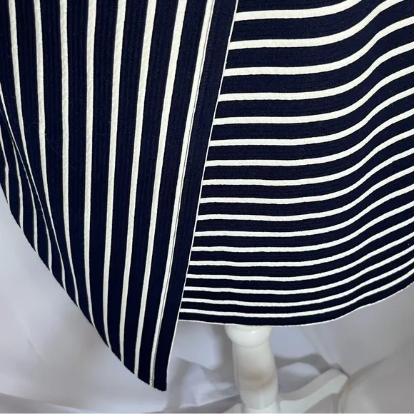 Anthropologie Hutch Chauncey Asymmetric Striped Skirt Navy Blue w/White Size 2