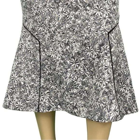 Anthropologie Maeve Jacquard Boho Daisy Floral Midi Length Mermaid Trumpet Skirt