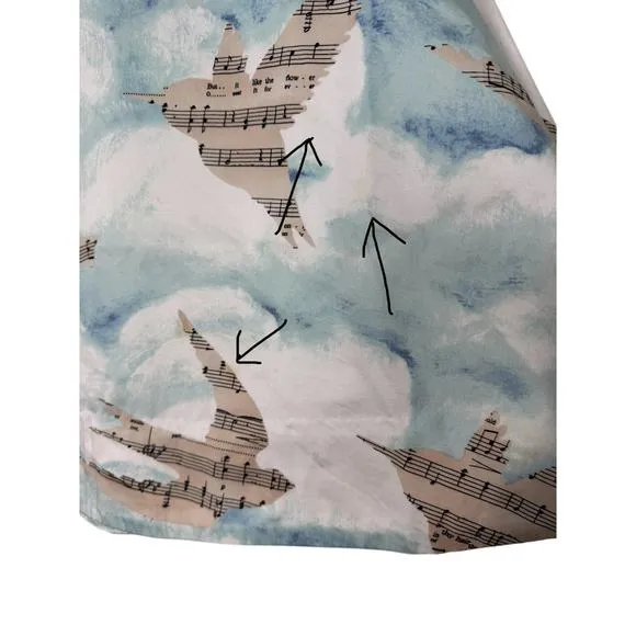 Anthropologie Maeve Songbird Music Circle A-Line Knee Length Skirt Size 4