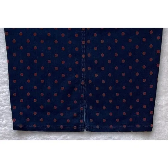 Anthropologie Pilcro and the Letterpress Polka Dot Denim Pencil Skirt, Size 26