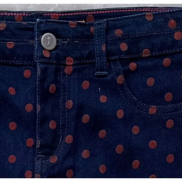 Anthropologie Pilcro and the Letterpress Polka Dot Denim Pencil Skirt, Size 26