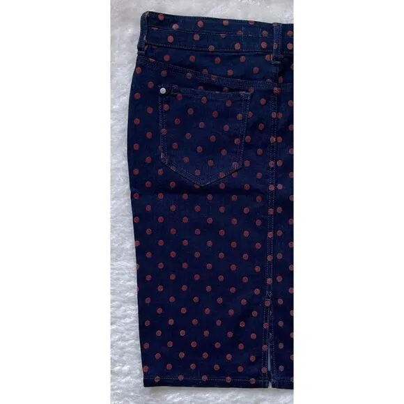 Anthropologie Pilcro and the Letterpress Polka Dot Denim Pencil Skirt, Size 26