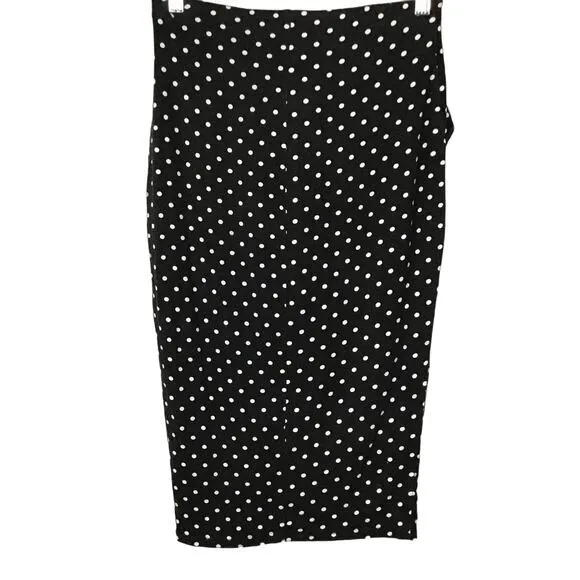 ANTHROPOLOGIE Womens Pencil Skirt Bailey 44 Spotted Hyena Black Dot Small NWT