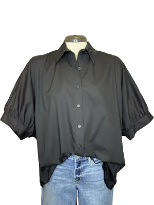 Arizona Oversized Button Down Top Black