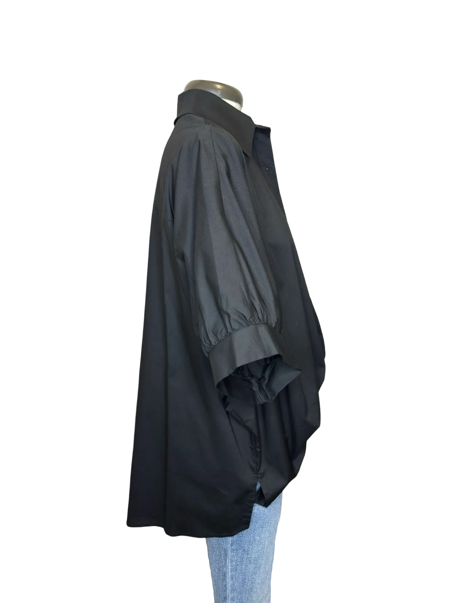 Arizona Oversized Button Down Top Black