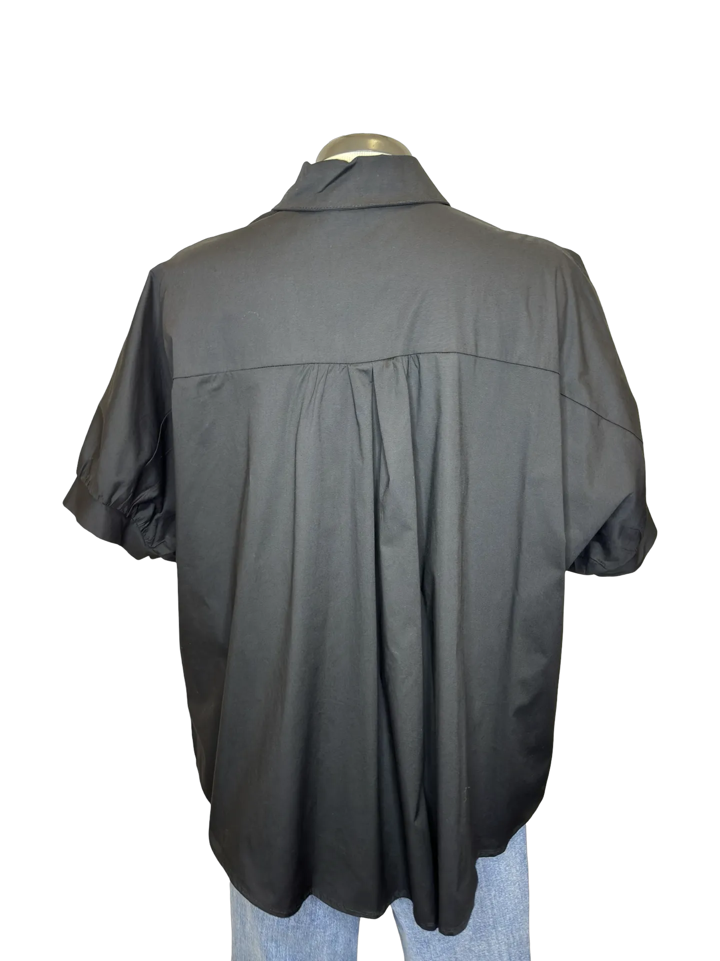 Arizona Oversized Button Down Top Black