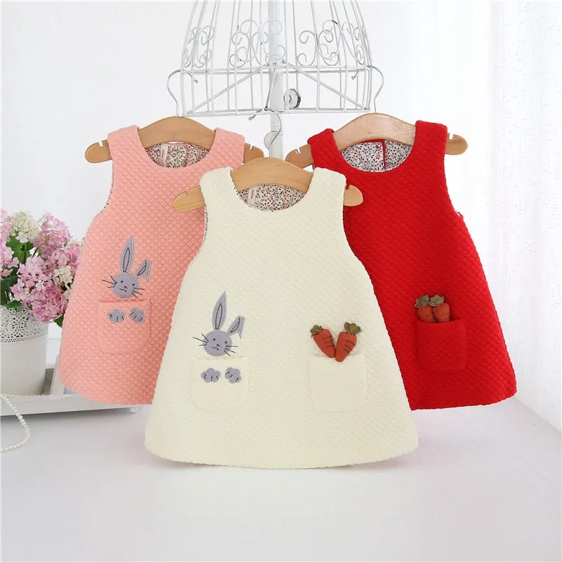 Autumn Baby Girls Dress Rabbit