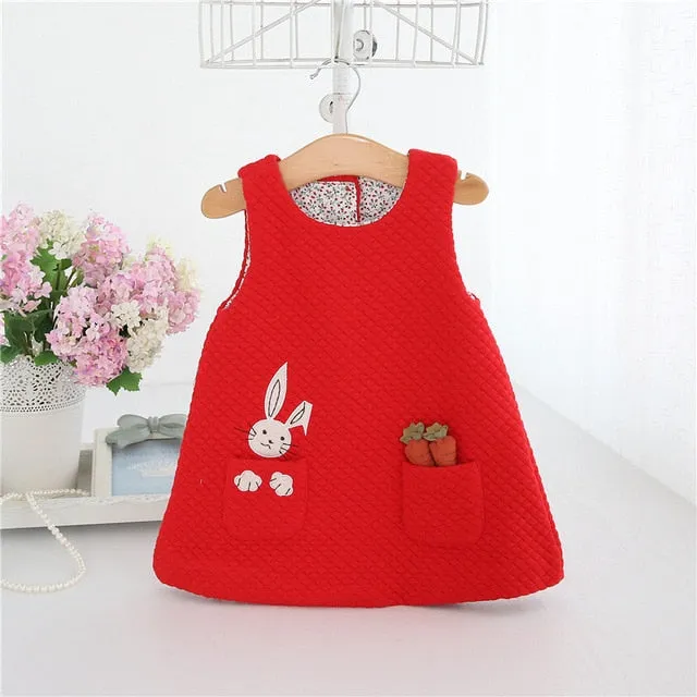 Autumn Baby Girls Dress Rabbit
