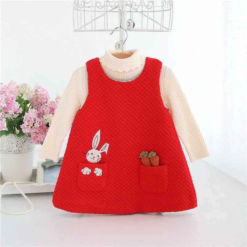 Autumn Baby Girls Dress Rabbit