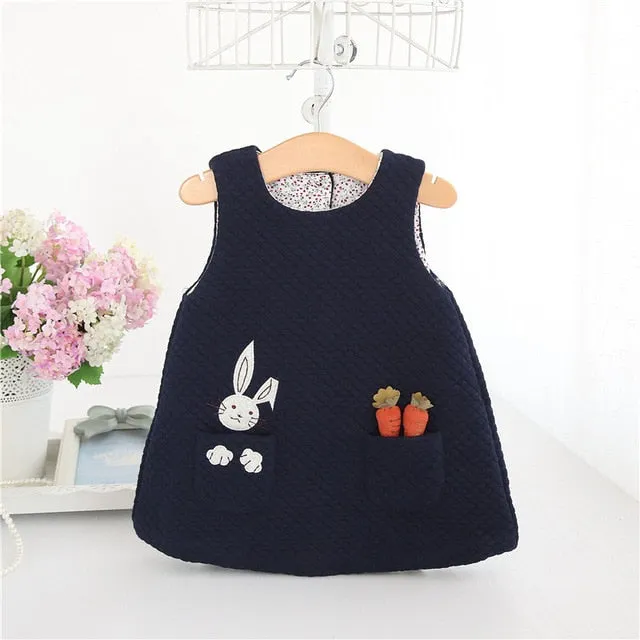 Autumn Baby Girls Dress Rabbit